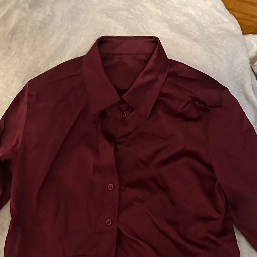 Elegant Maroon Button-Down Shirt for Men